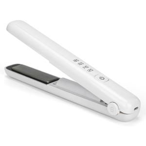 Cordless Hair Straightener & Curling Iron  Rechargeable with 45-Min Runtime for Salon-Perfect Results at Home (White)