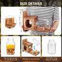 Wooden Squirrel Feeder with Glass Jar, Outdoor Chipmunk Feeder
