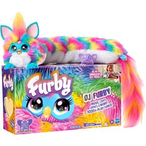 FURBY DJ Interactive Toy, Super Snuggly Rainbow Electronic Plush with Music, Lights, Motion, & Games, Speaks English & Furbish, 32in Long, Ages 6+