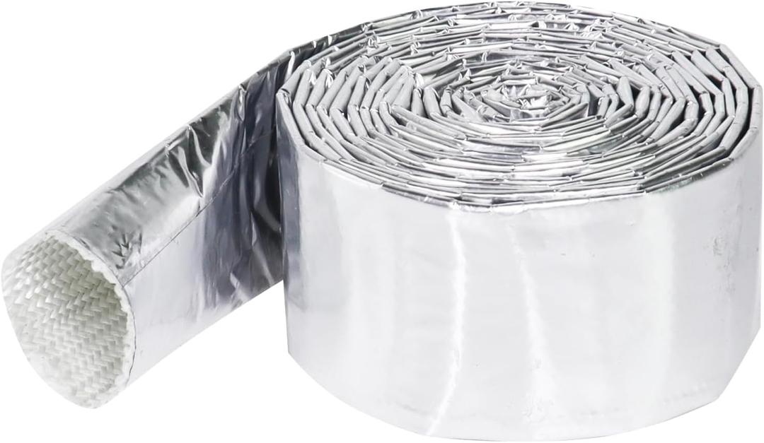 Car Aluminized Sleeving Heat Sheathing Roll - Heat Radiant and Prevent Vapor Lock Heat Shield for Brake Cable/Fuel Line/Spark Plug (1-1/2inch(I.D. Wide) - 72'')