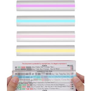 Adkoat 4PCS Magnifying Mahjong Line Reader with Highlight Marker - 5.5" Bar Magnifier for Reading with Guided Line Strips - Mah Jong Accessories - Gifts Magnifying Ruler for Students Accounting Elder