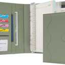 WASON A5 Binder PU Leather Journal Ring Portfolio Lined Notebook Refillable Paper Diary with Removable Clipboard Writing Notepad for Travel Business School Agenda Organizer (Green)