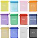 Jexila 120PCS Sheer Organza Bags 5X7 inches Mesh Drawstring Gift Bags Small for Jewelry Wedding Party Baby Shower Favor Bags (Rainbow )