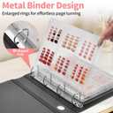 CGBE Press On Nail Storage Book, Nail Binder Organizer, D-Ring Pages, A4 | Dust and Crush Resistant Cover, Removable Binder Pages, Nail Display Book, Nail Tape Included, For Press On Nail Collection