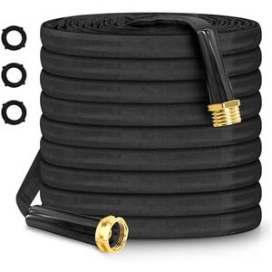 Upgraded 50FT Non-Expandable Garden Hose, Anti-kink, Abrasion and Heat-Resistant Fabric Cover, Lightweight and Easy to Store, Durable Water Hose With 3/4" Metal Fittings for Easy Setup