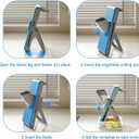 Gray Light Blue Mandoline Slicer - Potato & Vegetable Food Slicer and Chopper - Easy to Clean Kitchen Chopping Artifact