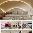 PAUTIX COB LED Strip Light,LED Lights 16.4ft,UL Listed Warm White 2700K Dotless Strip Lights,CRI93+ Super Bright Dimmable 24V Flexible Tape Light with RF Remote,for Cabinets,Kitchen Office Lighting