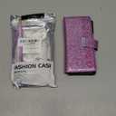 Samsung Galaxy Z Fold 7 Bling Wallet Phone Case, Glitter Flip Leather Cover with Zipper Card Slots Holder Kickstand & Wrist Strap for Women Girls Galaxy Z Fold 7 - CSF Purple