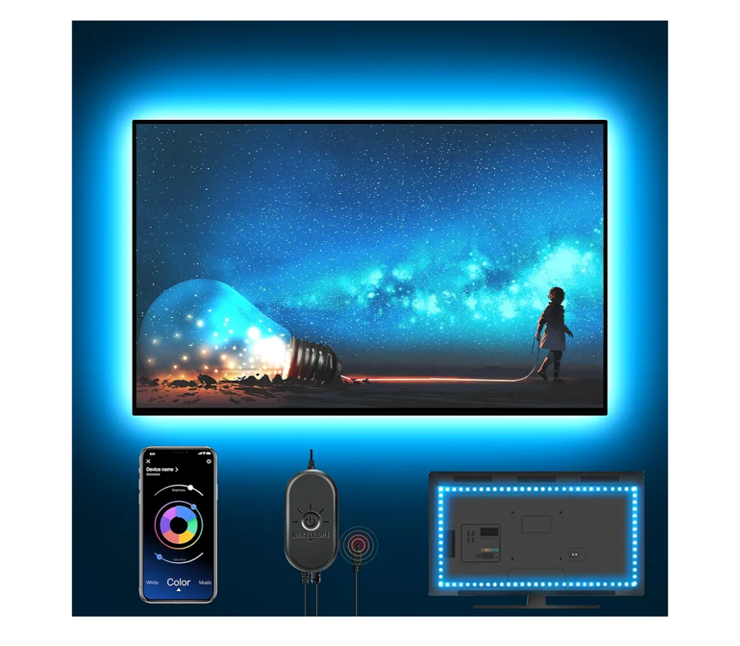 Nexillumi LED Lights for TV, 13.2ft TV LED Backlight for 32-65 Inch, RGB LED Strip Lights Behind TV, APP Remote Control Music Sync TV Led Lights for Bedroom