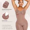SHAPELLX Shapewear Tummy Control Seamless Bodysuit Waist Trainer Mid Thigh Slim Butt Lift Body Shaper (Beige, S)