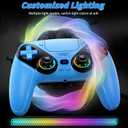 Dinosoo RGB Wireless Controller for PS5/PC - Bluetooth Gamepad with Turbo, Macro, Dual Vibration, 6-Axis Motion, 3.5mm Audio Jack, Built-in Speaker & 1000mAh Battery for PlayStation 5