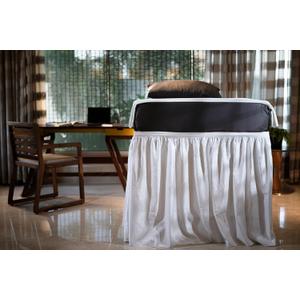 Dorm Bed Skirt for Twin XL Bed| White Color|32 Inch Drop|100% Clean Microfiber|110 GSM for Maximum Opaqueness| Wrap Around Style| Classic and Stylish Dorm Room Essential