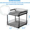 RCHYFEED Spice Rack Organizer for Cabinet, 2 Tier Pull Out Spice Racks for Inside Cabinets & Pantry, Height Adjustable Heavy Duty Vertical Spice Shelf for Seasoning Organizer(9.5" Wx10.5 Dx9.5 H)