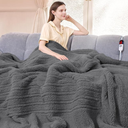 Electric Blanket Full Size 72"X84" Blue - Soft Double Sided Sherpa Heated Blanket Full Size with LED Display, 6 Heating Levels & 10 hrs Timer, Machine Washable & Fast Heating, Gray