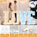 Pooqla 3FT Marquee Light Up Letters, LED Big Mosaic Marquee Letters 3 Feet, Giant LED Sign for Balloons Birthday Anniversary Wedding Party Decoration, Cool White and Warm White Letter S
