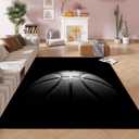 kxry 2 * 3 Feet Black Basketball Soft Area Rugs for Kids Girls Boys Basketball Sports Floor Carpet for Living Room Bedroom Dorms Nursery Rooms Home Decor Aesthetic (Multi6)