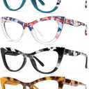 HEEYYOK 1.75 Reading Glasses for Women large Blue Light Blocking Readers for Womens Oversized Cat Eye Cheaters Reading Oprah