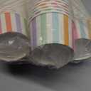 120 Pcs Striped Ice Cream Cups 12 oz Disposable Colorful Rainbow Stripe Paper Dessert Snack Bowl Pastel Food Yogurt Cup Container for Carnival Birthday Baby Shower Summer Party Supplies