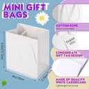 Sherr 100 Pcs Mini Gift Bags Bulk, 4 x 2.75 x 4.5 in Paper Bag with Tag, Extra Small Paper Gift Boxes with Handles for Birthday, Party Favor, Wedding, Small Business, Spring Easter(White)