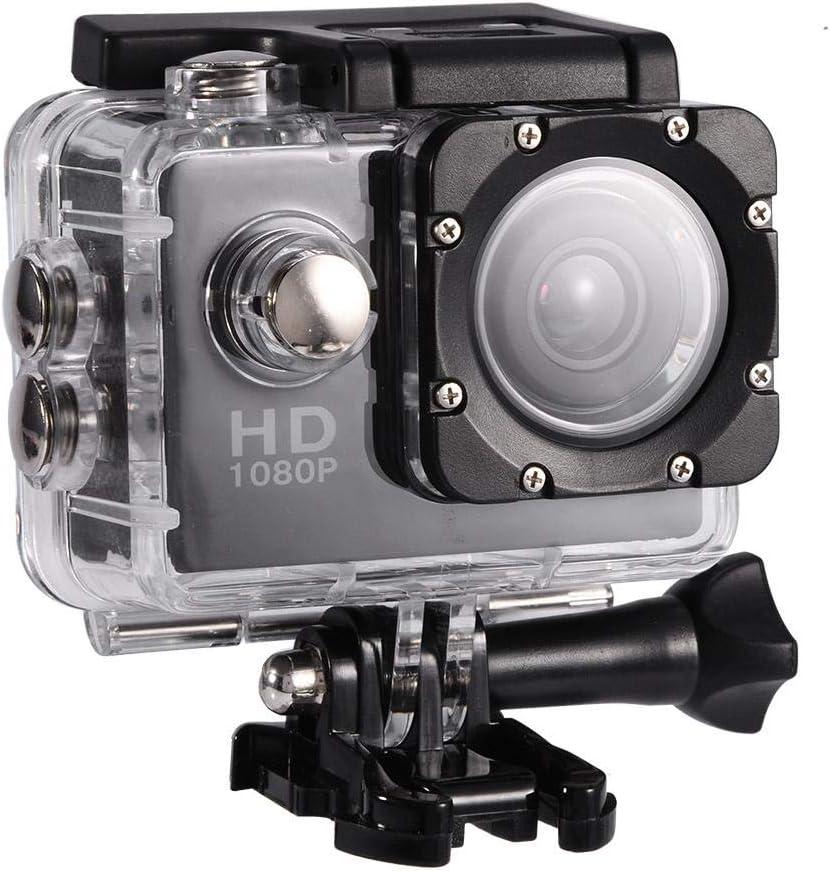 Action Camera Kit 1080P 12MP 30m Outdoor Sports Video Camera USB 2.0 Underwater Cam Full LCD Mini Camcorder with 900mAh Rechargeable Batteries and Mounting Accessories Kits(Black)