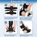 Night Splint Adjustable Planter Facetious Relief Foot Drop Achilles Tendonitis Day Night (Black-1PC) (Black, L)