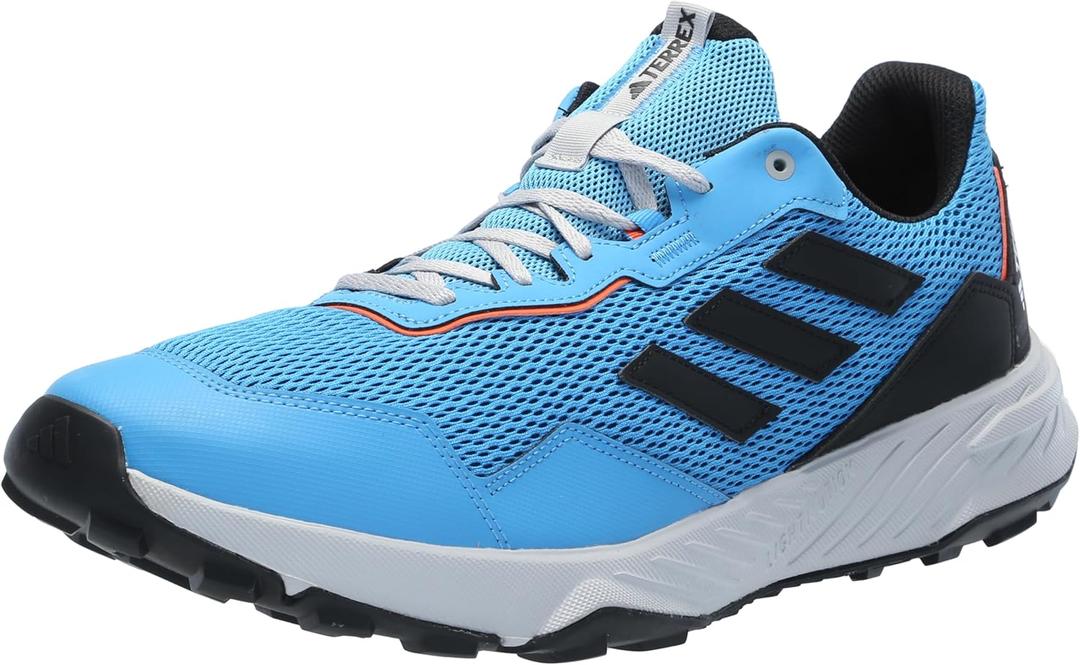 adidas Men's Tracefinder Trail Running Sneaker (12, Pulse Blue/Black/Semi Impact Orange)