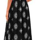 MCKOL Women Sleeveless Crewneck Ruched High Waisted Tank Long Sundress Wedding Guest Cocktail Boho Maxi Dress with Pockets (Black, XL)