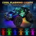 BLUEJAY 2.4GHz High Speed RC Car, Offroad Monster Hobby Racing Car with LED Colorful Bodylight and Rechargeable Battery, Kids Toy Gifts 3-8 Years
