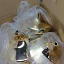 Metal Mirror Cake Stand Set with Crystal Pendants - Elegant Dessert Table Display for Weddings, Birthday Parties, Baby Showers, Events - Sturdy Crystal Bling Cupcake Stands for Pastries, Sweets, Decorations (Gold, Set of 3)