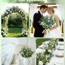 60 Pcs Mixed Artificial Eucalyptus Leaves Stems Bulk, 5Kinds Fake Greenery Silver Dollar Leaves Dried Eucalyptus Bundle with White Seeds Berry for DIY Bouquets Floral Arrangement Wedding Vase