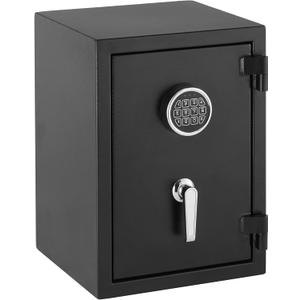 Amazon Basics Fire Resistant Security Safe with Programmable Electronic Keypad, Secure Valuables and Important Documents, 14.17"W x 13.8"D x 19.67"H, 1.24 Cubic Feet, Black