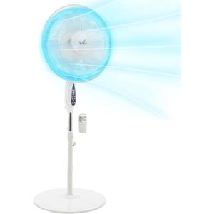 Vie Air 16 Inch 3 Speed Oscillating Stand Fan with 7.5 Hour Timer, 1400 RMS & Remote Control (White)
