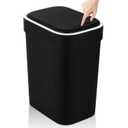 UUJOLY Small Bathroom Trash Can with Lid Slim Wastebasket Garbage Can Plastic Container Basket for Kitchen, Laundry Room, Office, Kids Room, Dorm, Black, 2.6 Gallon