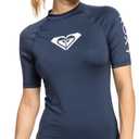 Roxy Womens Short Sleeve Rashguard  UPF 50+, Compression Fit, Surf, Hiking, Yoga, Quick-Dry (XX-Large, Mood Indigo)