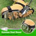 Lawn Aerator Shoes for Grass - Pre-Assembled Grass Aerator Shoes for Lawn - Soil Yard Aerator Tool for Aerating Patio Garden, Black, Medium
