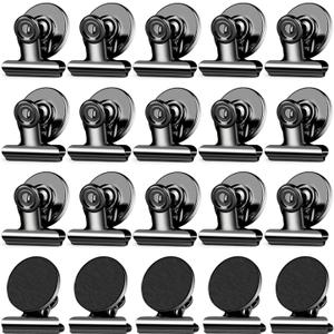 20 Pack Magnetic Clips, Fridge Magnets Refrigerator Magnets, Black Magnet Clips for Whiteboard, Clip Magnets for Photo Displays, Home, Office, Classroom