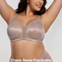 Deyllo Women's Full Coverage Plus Size Comfort Minimizer Bra Wirefree Non Padded Coffee 38B