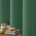 Boho Shower Curtains for Bathroom, Farmhouse Shower Curtain with Tassels, Green Shower Curtain Set, Faux Linen Fabric Shower Curtain with 12 Hooks, Hotel Quality, 72x72 Inches