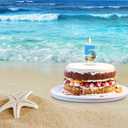 2 x Birthday Number Candle, Beach Theme Birthday Party Candle Sailing Boat Birthday Party Decoration Paraffin Blue Sea Number Candles for Cake Topper for Wedding Summer Party (Number 5)