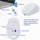 Bluetooth Mouse - Wireless, Rechargeable, Silent, Slim, Portable for Laptop, iPad, MacBook Pro, Surface Pro, PC and Samsung Tablet (White)