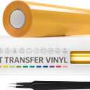 VinylRus Heat Transfer Vinyl-12 x 20ft Yellow Iron on Vinyl Roll for Shirts, HTV Vinyl for Silhouette Cameo, Easy to Cut & Weed