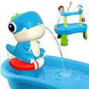 YIDIBOF Dinosaur Water Table Pump - Rechargeable Water Pump for Water Table Accessories - Battery Powered Water Pump Continuous Flow 3 Hours Non-Stop Fun - Summer Outdoor Water Play Toys (Blue)