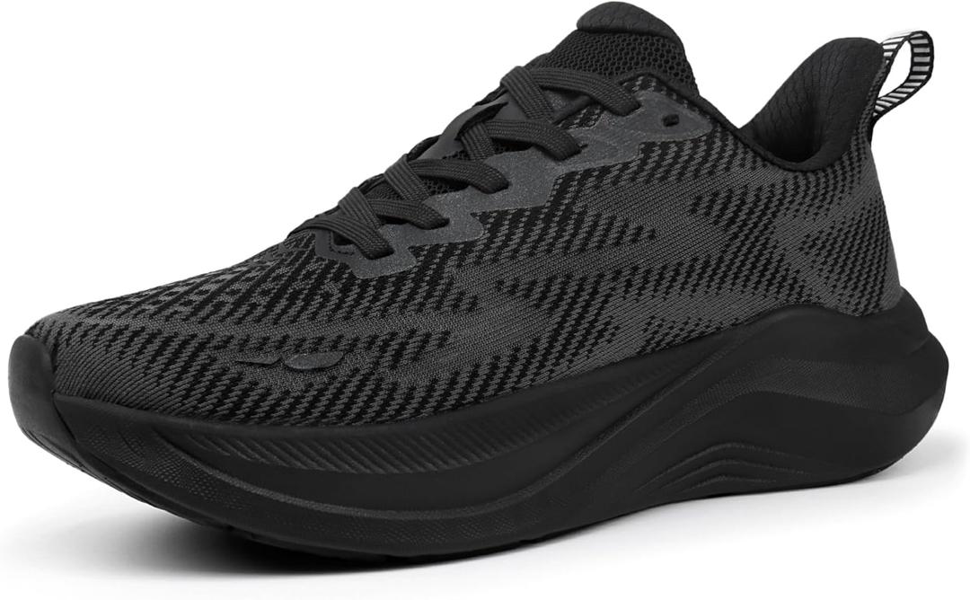 Hawkwell Women's Cloud Zero Active Nursing Shoes Cushion Breathable Tennis Walking Gym Medical Work Sneakers (5, Black)