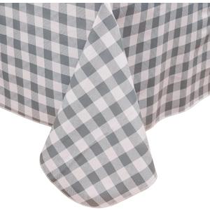Heavy Duty Vinyl Tablecloth with Flannel Backing Waterproof Oil-Proof Plastic Table Cloth Stain-Resistant Wipeable Rectangle or Square Table Cover for Indoor and Outdoor (Grey Checkered, 60x84 Inch)