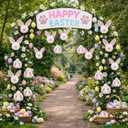 Jenaai 18 Pcs Easter Glitter Bunny Hanging Decorations Bunny Tree Ornaments Plush Rabbit Butt Ears Decor Spring DIY Crafts Tree Ornaments Easter Party Favors Home Decoration