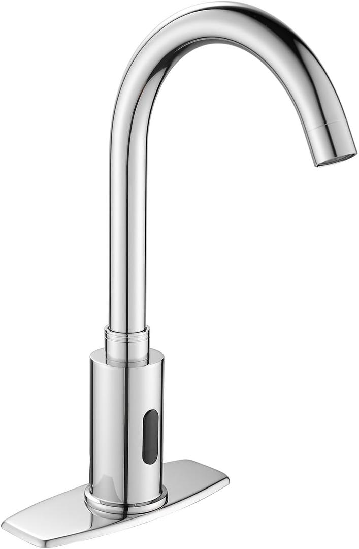 Touchless Bathroom Faucet 3 or 1 Hole, Motion Sensor Sink Faucets Hospital Hands Free Water Faucet with Temperature Mixer, Automatic Faucets Commercial Banhao