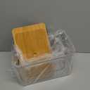 Criusia 3 Set Pantry Organizers and Storage with Bamboo Lids, Stackable Clear Bins for Onion, Potato, Fruit, Vegetables, Trash Bag Dispenser, Kitchen and Under Sink Organizer (3 Pack Large)