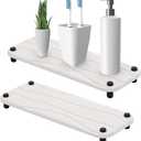 2pc Stone Drying Tray - Diatomite Sink Caddy Kitchen Sink Organizer - Water Absorbing Bathroom Counter Mat - Absorbent Kitchen Soap Tray (White)