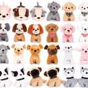 Niceup 24PCS Adopt a Puppy Party Favors Kids Mini Plush Dog Non-candy Easter Basket Stuffers Bulk Stuffed Animals Dog Paw Adoption Pet Doll Toys Birthday Party Goodie Bag Fillers Classroom Reward Gift