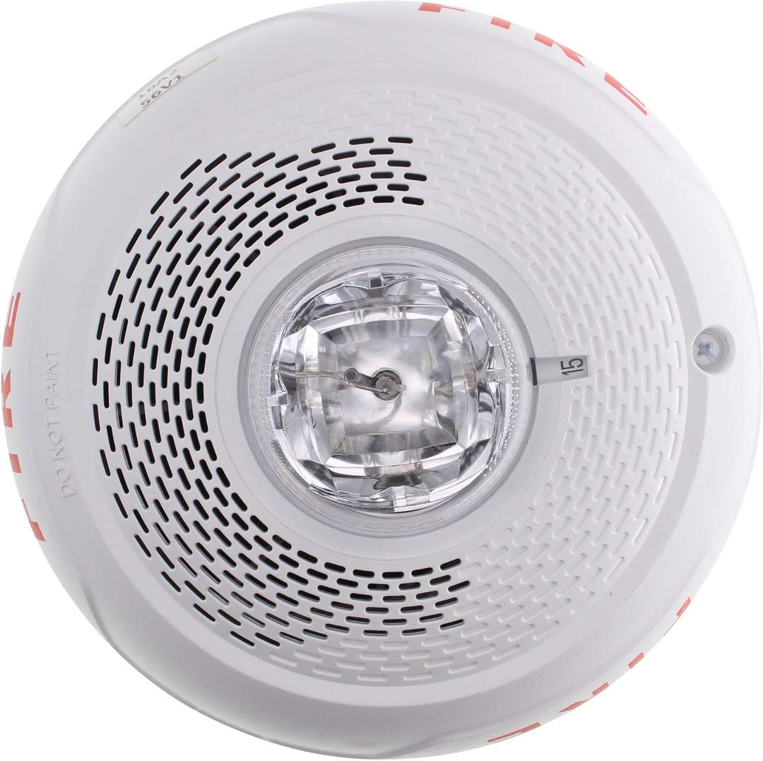 System Sensor SPSCWL Ceiling Mount Speaker Strobe, Clear Lens, White